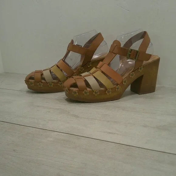 KORKS Willow Comfort Platform Boho Chunky Heels Floral Earth Tone Size 11 M - Picture 12 of 14